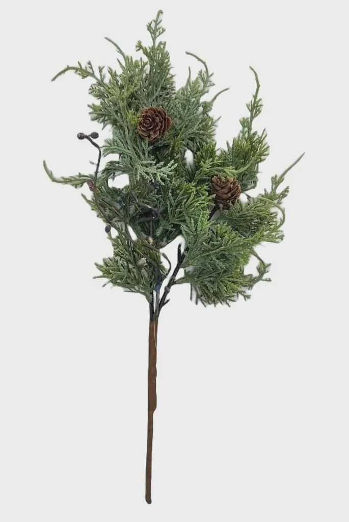 Eastern White Cedar Pick with Berries &amp; Cones 15&quot;