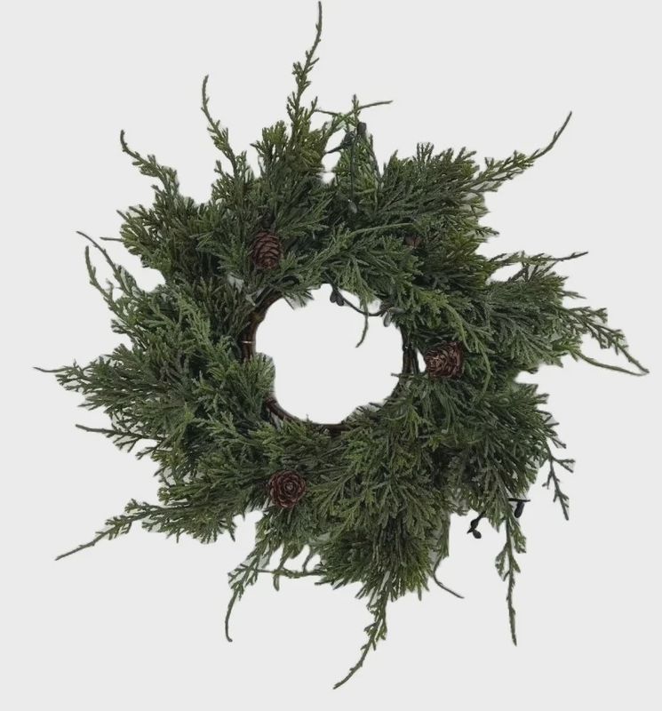 Eastern White 14&quot; Mini Wreath with Berries &amp; Cones
