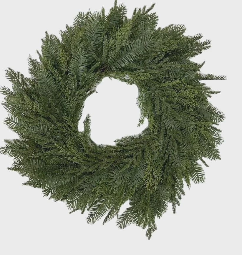 Norfolk Pine, Cedar, Yew Mixed 30&quot; Wreath