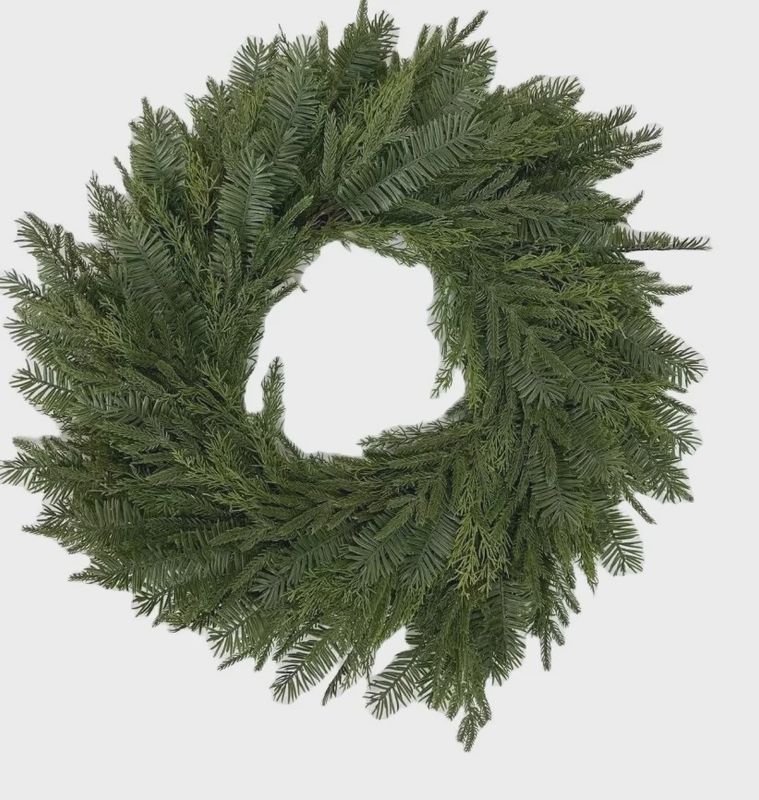 Norfolk Pine, Cedar &amp; Yew Mixed 30&quot; Wreath