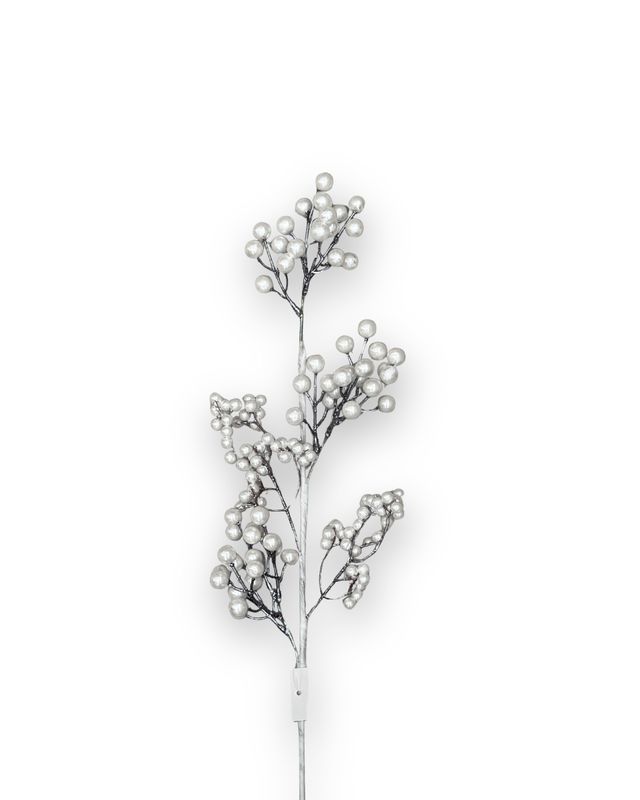Pearl White Berry Stem – 65cm