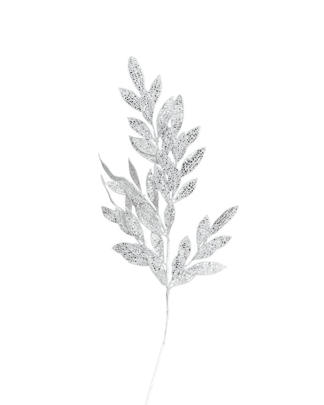 White Sequin Glitter Grass Spray – 36&quot;