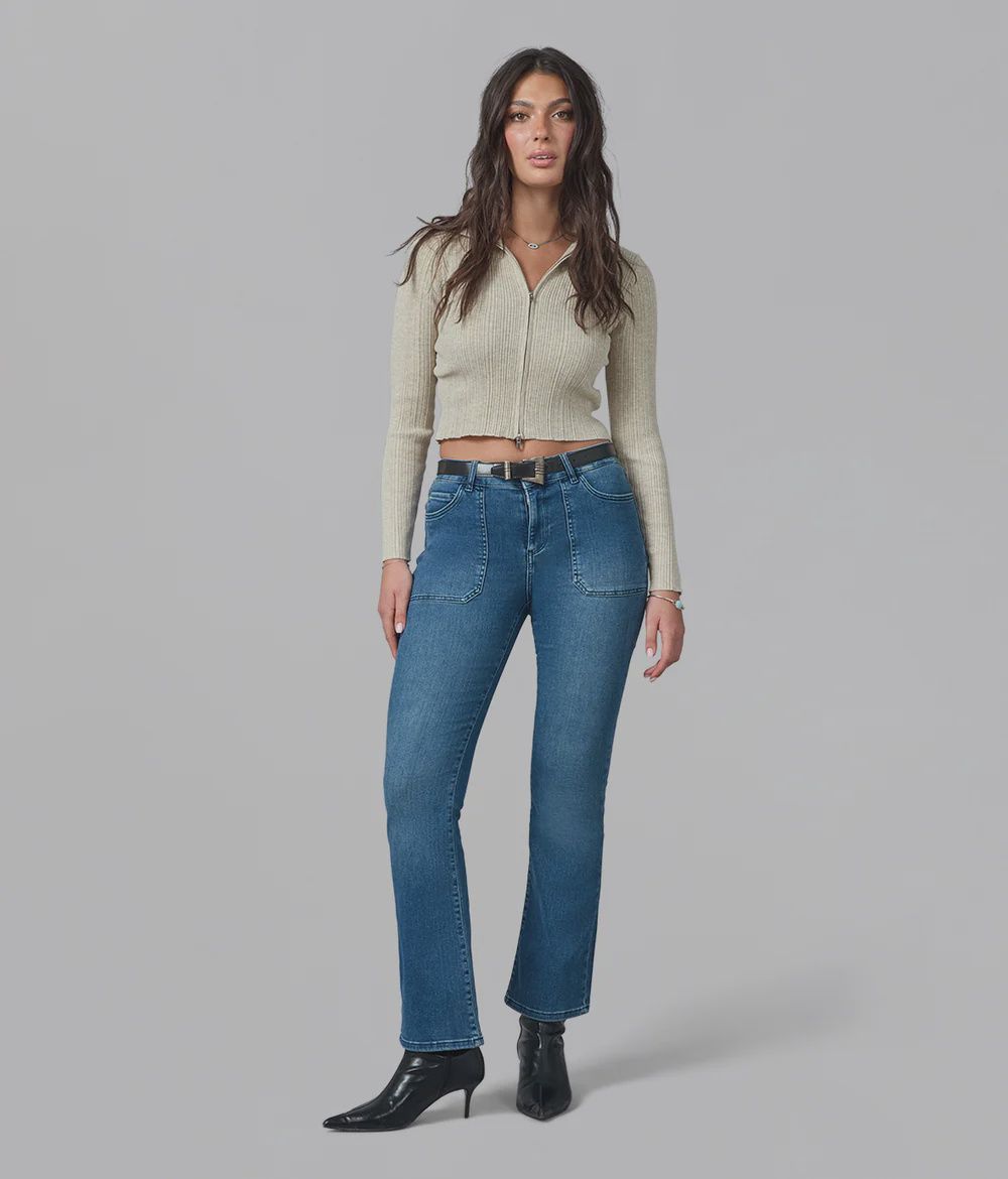 Billie High Rise Bootcut Jeans for Women – Classic Denim Fit, Size: 28
