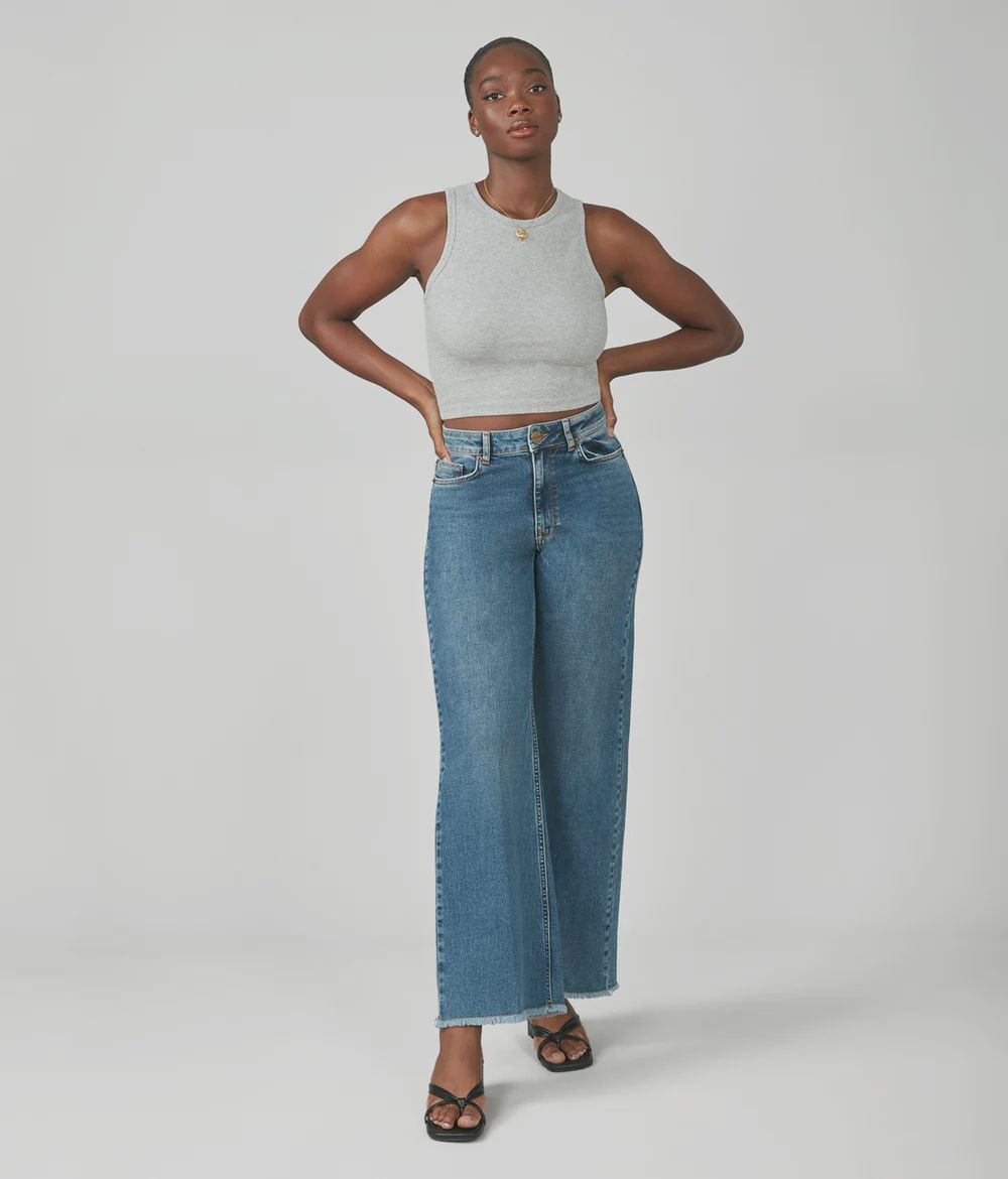 Ultra High Rise Wide Leg Jeans –  Women’s Denim With Tie Waist Band (Milan), Colour: Orginal, Size: 28