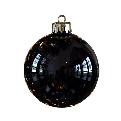 90MM BALL ORN SHINY BLK