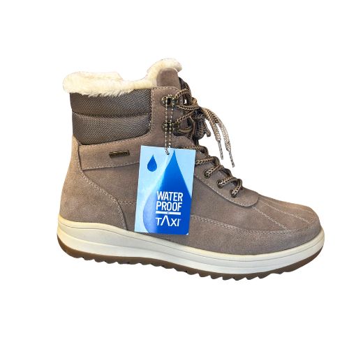 Montreal Sand Ankle Boot with Fabric and Fur Detail