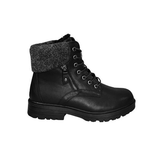 Kaitlyn Black Ankle Boot with Fur Detail