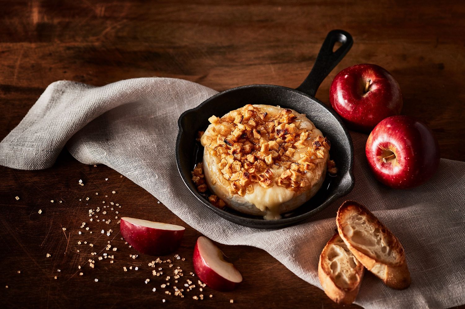 Apple &amp; Salted Caramel Brie topping Skillet