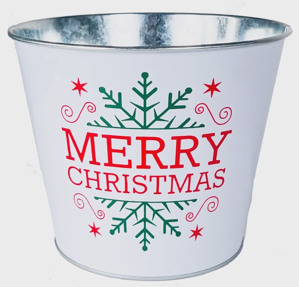 METAL POT, MERRY BURST 6.5&quot;DX5&quot;H WITH HARD LINER (PRNTED METAL)