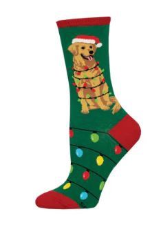 Ladies Dog Gone Lights Socks - Green / 9-11 (Womens Shoe Size 5-10.5)
