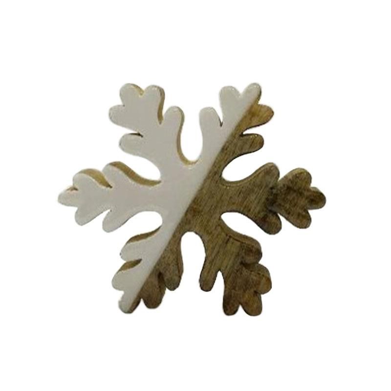 Wood Enamel Snowflake Large