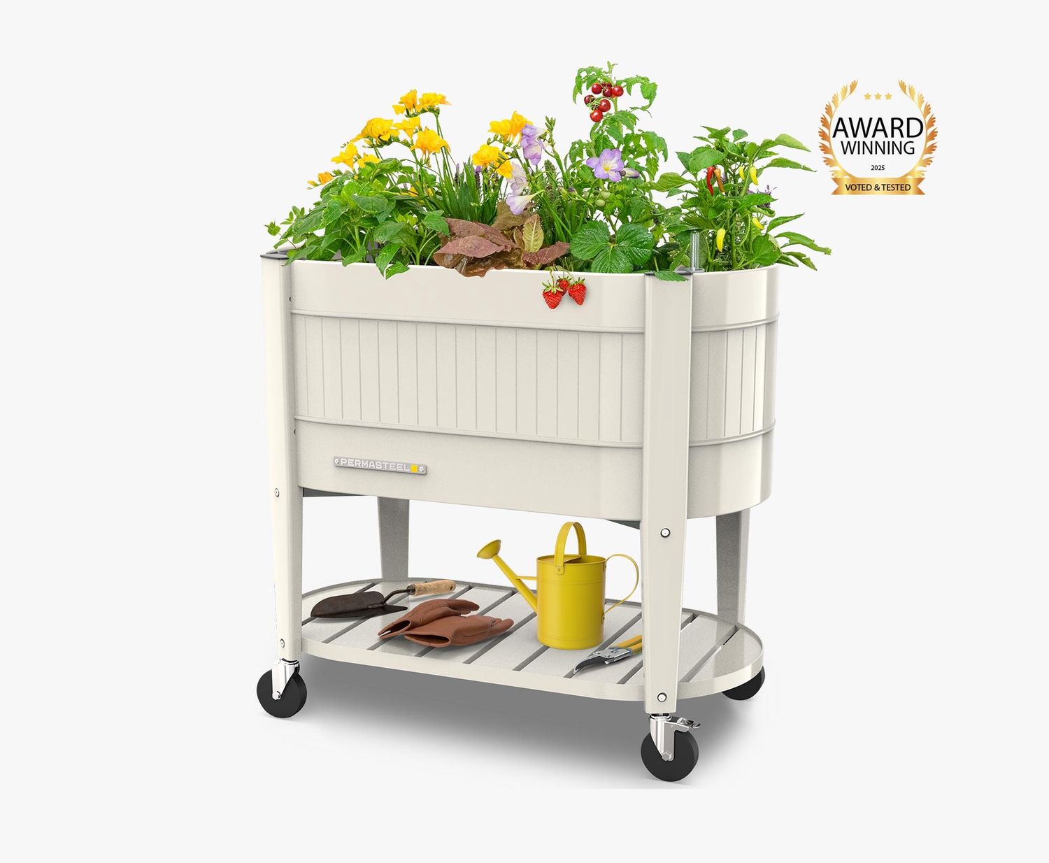 Permasteel Garden Bed, Colour: Ivory