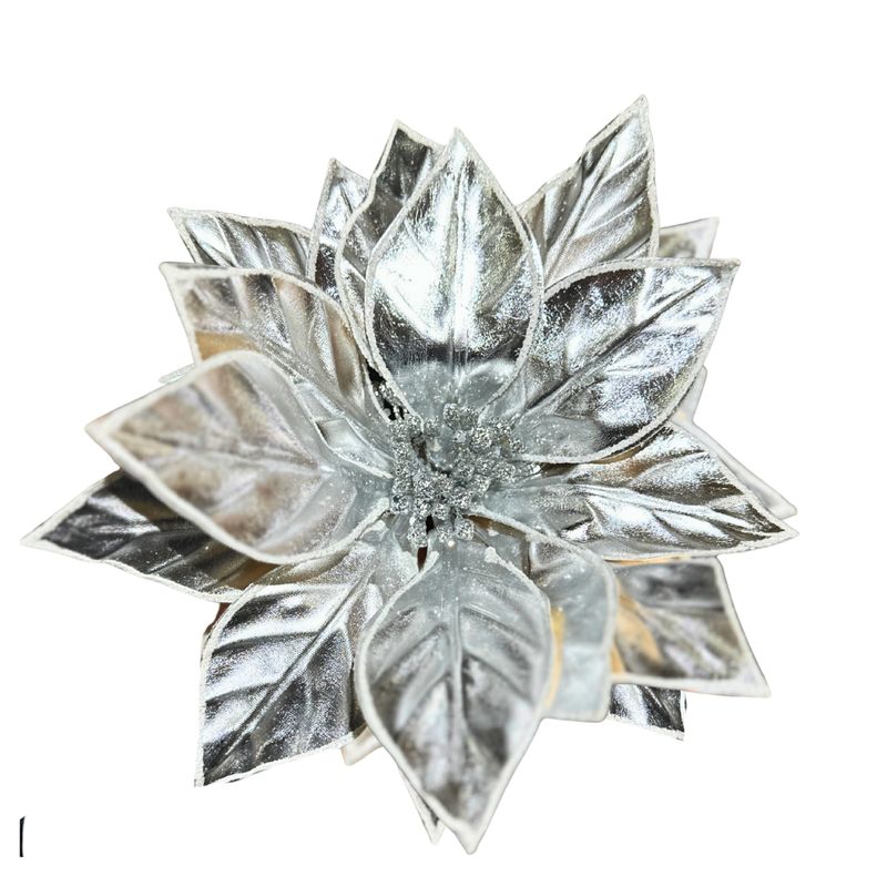 Metallic Poinsettia – Silver Sheen