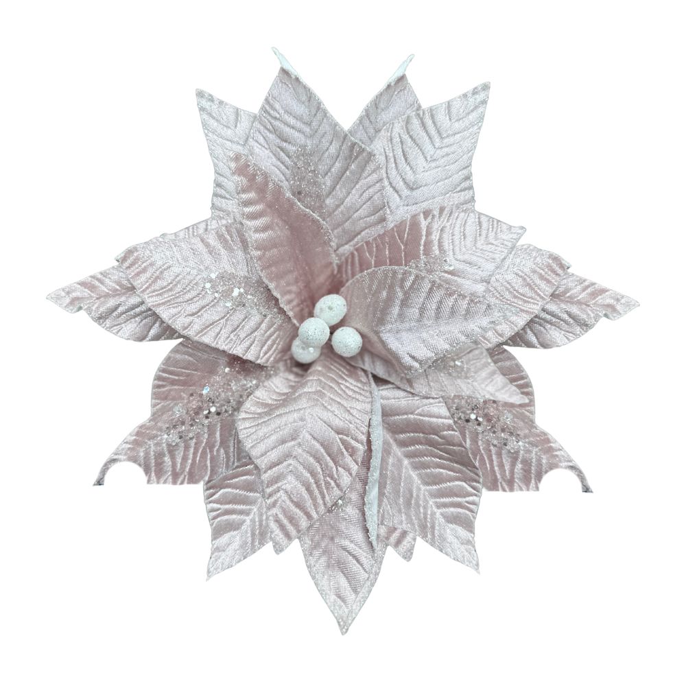Light Pink Poinsettia Clip – Blush Petal