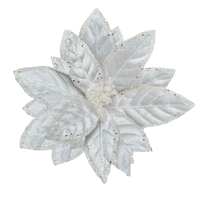 White Poinsettia – Glittered Finish