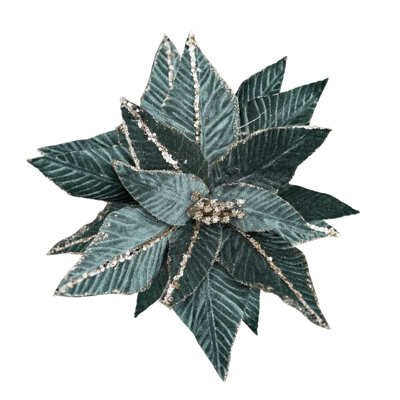Green Sequin Poinsettia – Jewel-Tone Sparkle