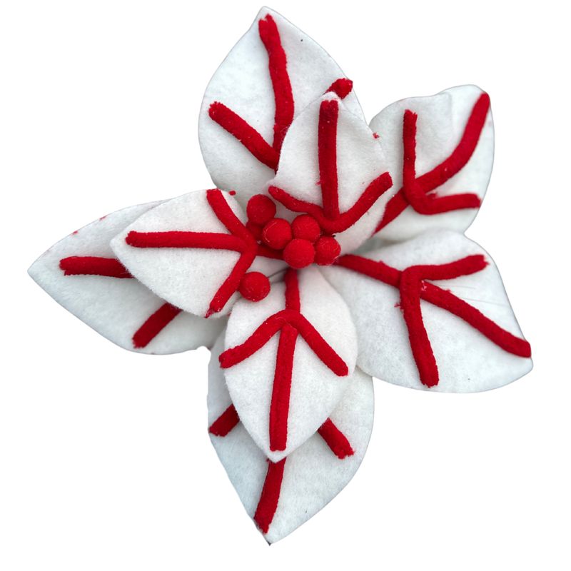 Felt Poinsettia – Classic Red &amp; White