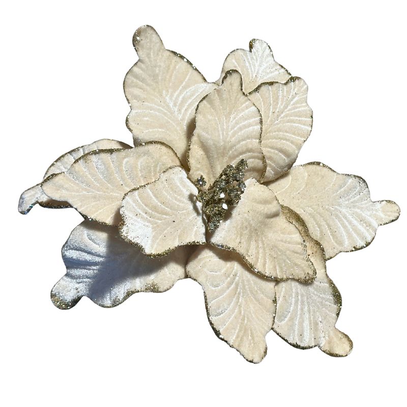 31.5IN Glitter Leaf Spray – Champagne Luxe