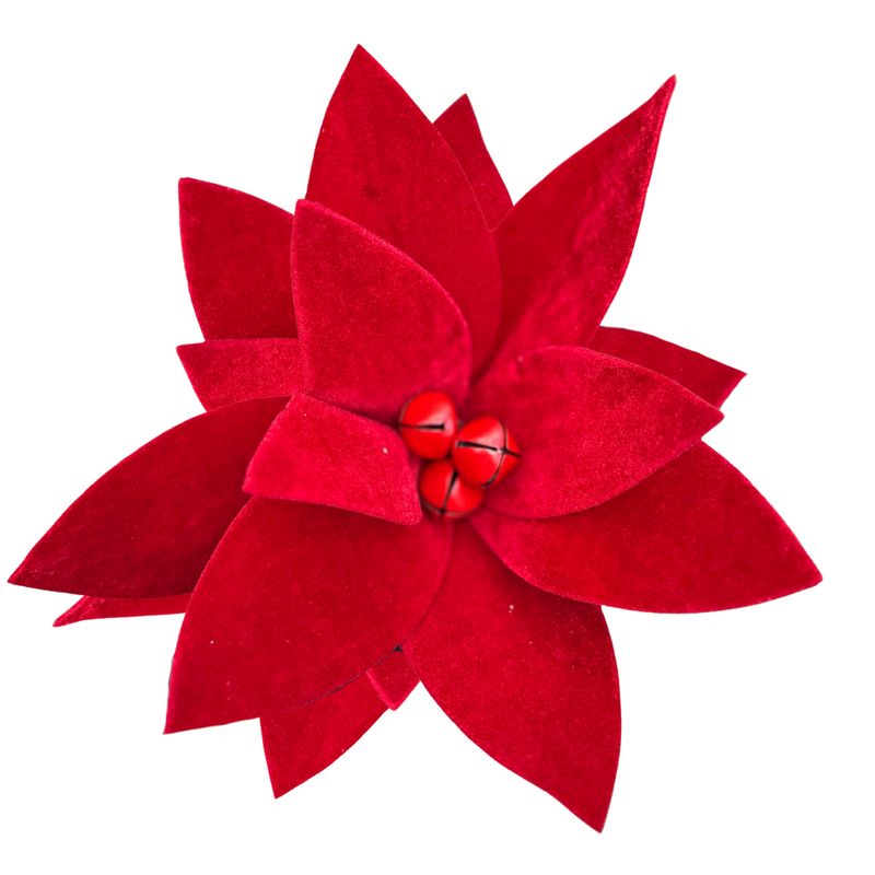 Red Velvet Poinsettia – Jingle Bell Accent
