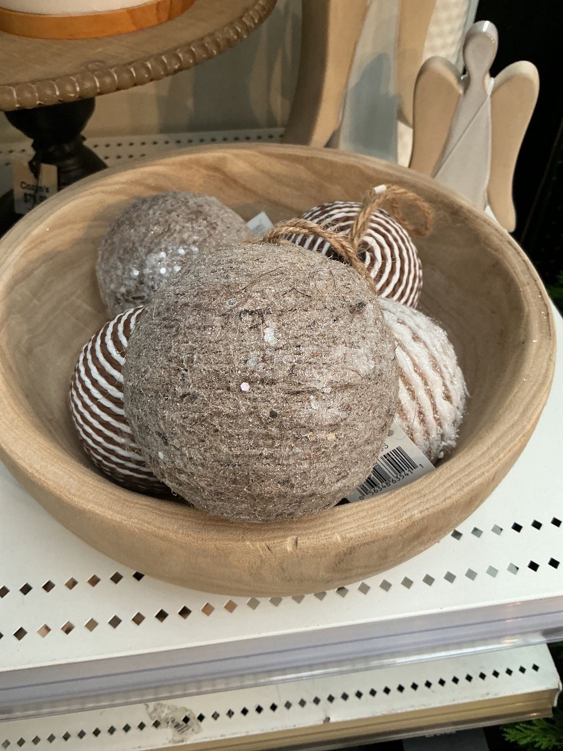 Twine Frosted Ball Ornament SM
