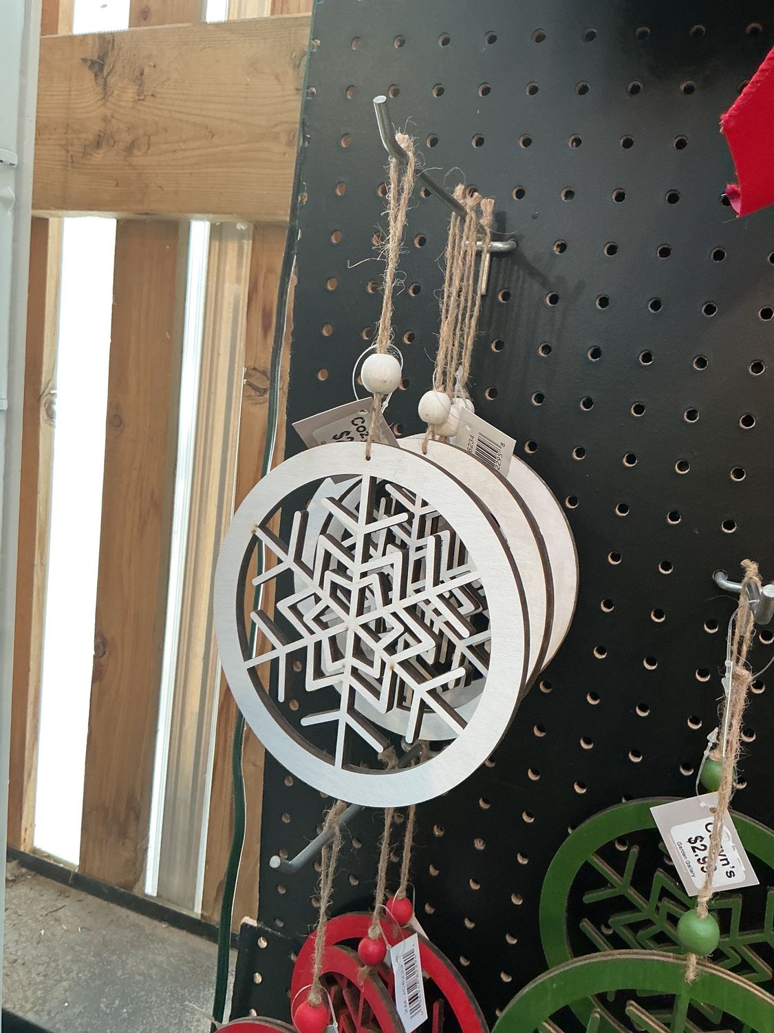 Disc Ornament Snowflake White 6in
