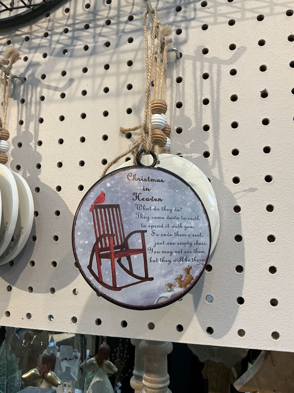 Metal Disc Tree Ornament with Winter Scene