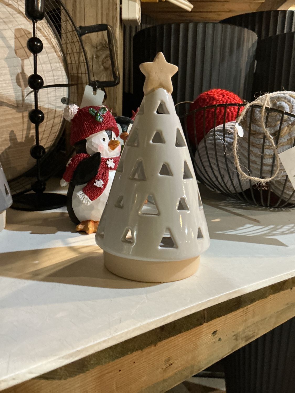 Ceramic Tree Tealight Candle Holder – 6in (4 assorted)