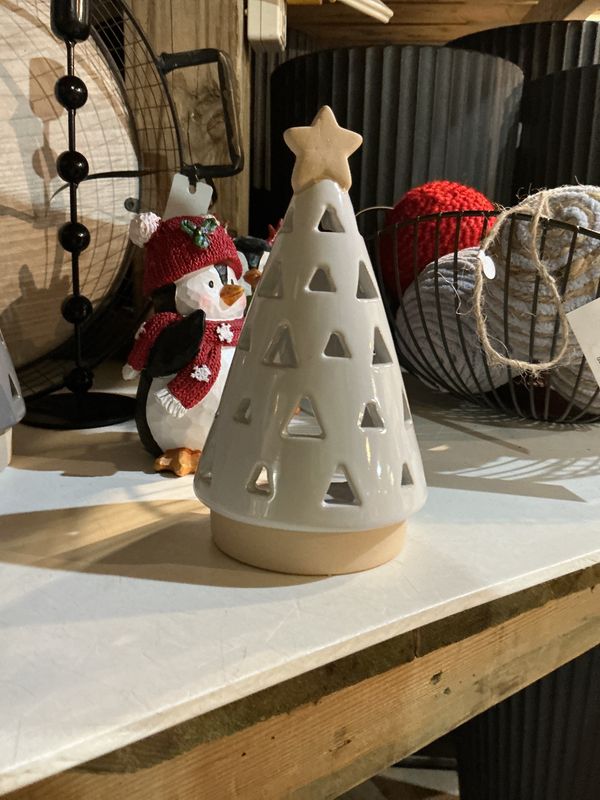 Ceramic Tree Tealight Candle Holder – 6in (4 assorted)