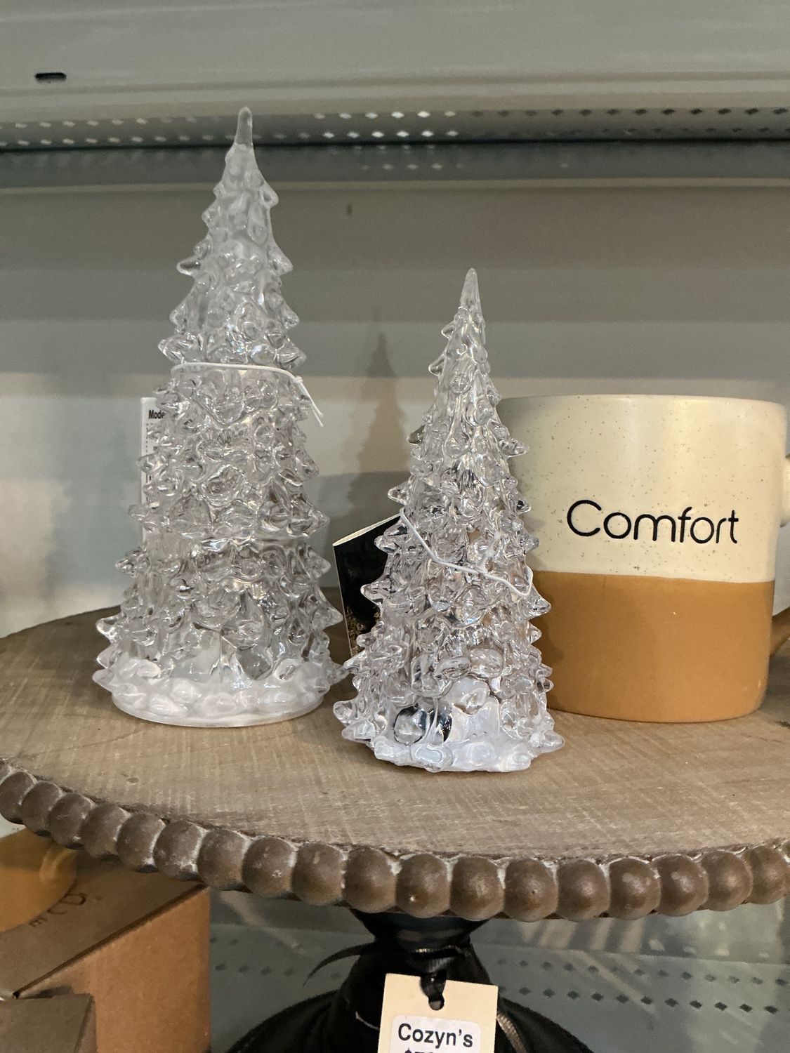 LED cone tree white base open 27cm