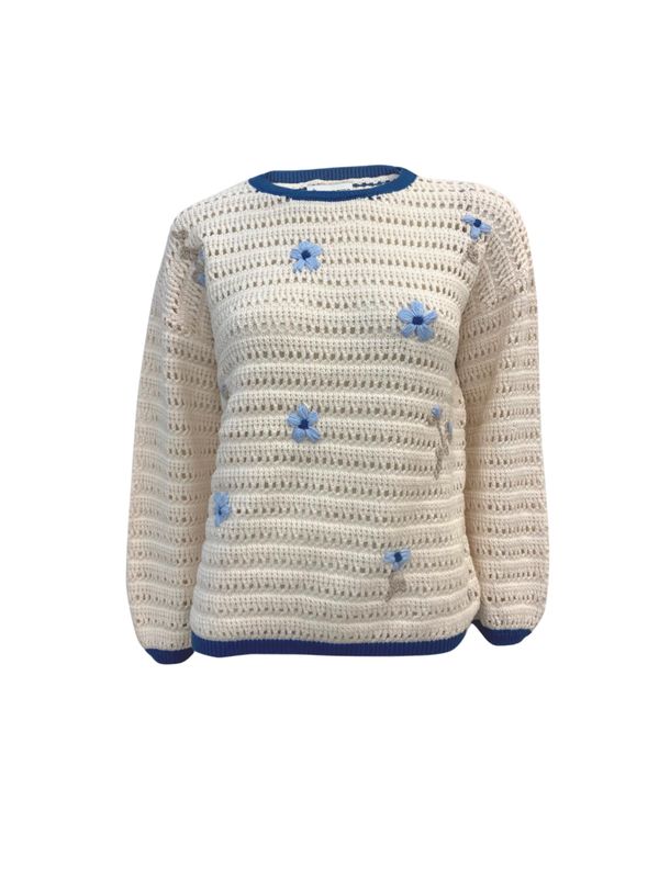 Crochet Floral Sweater