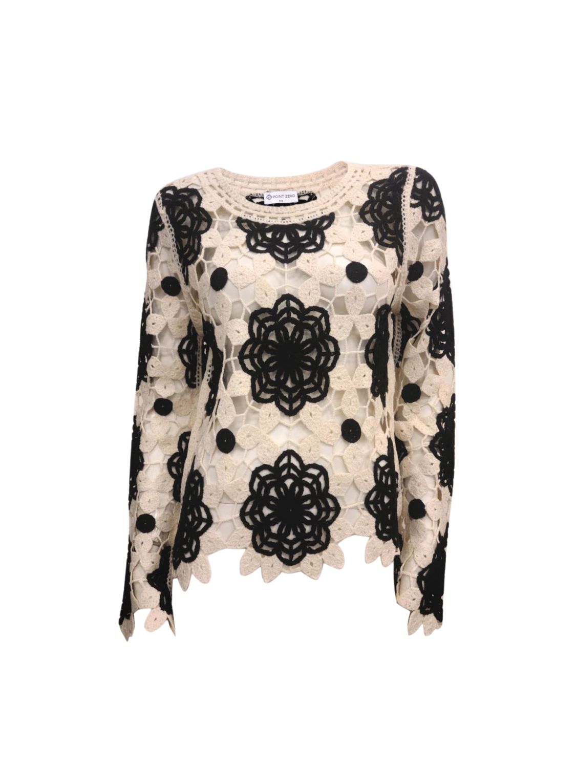 Crochet Contrast Sweater