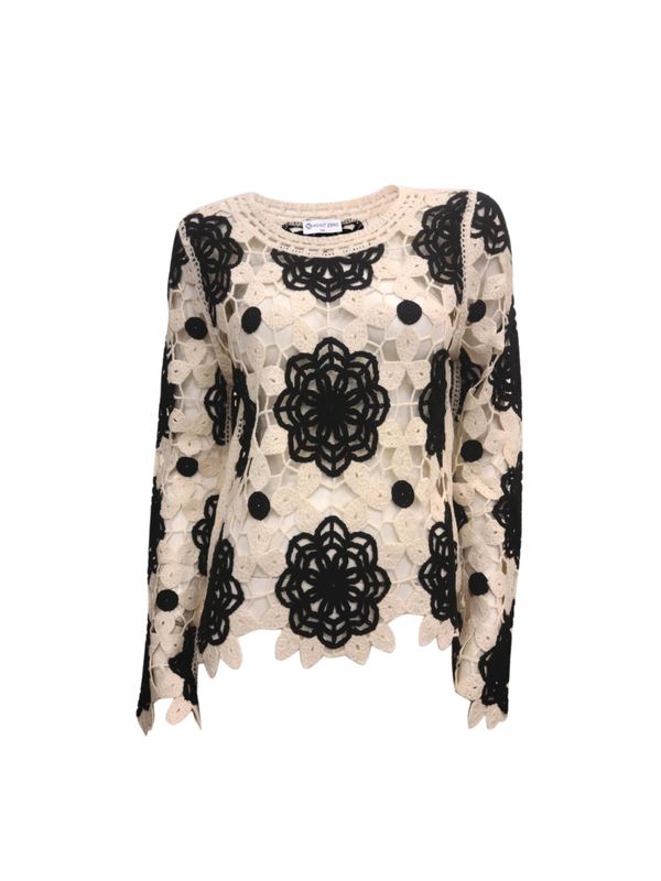 Crochet Contrast Sweater