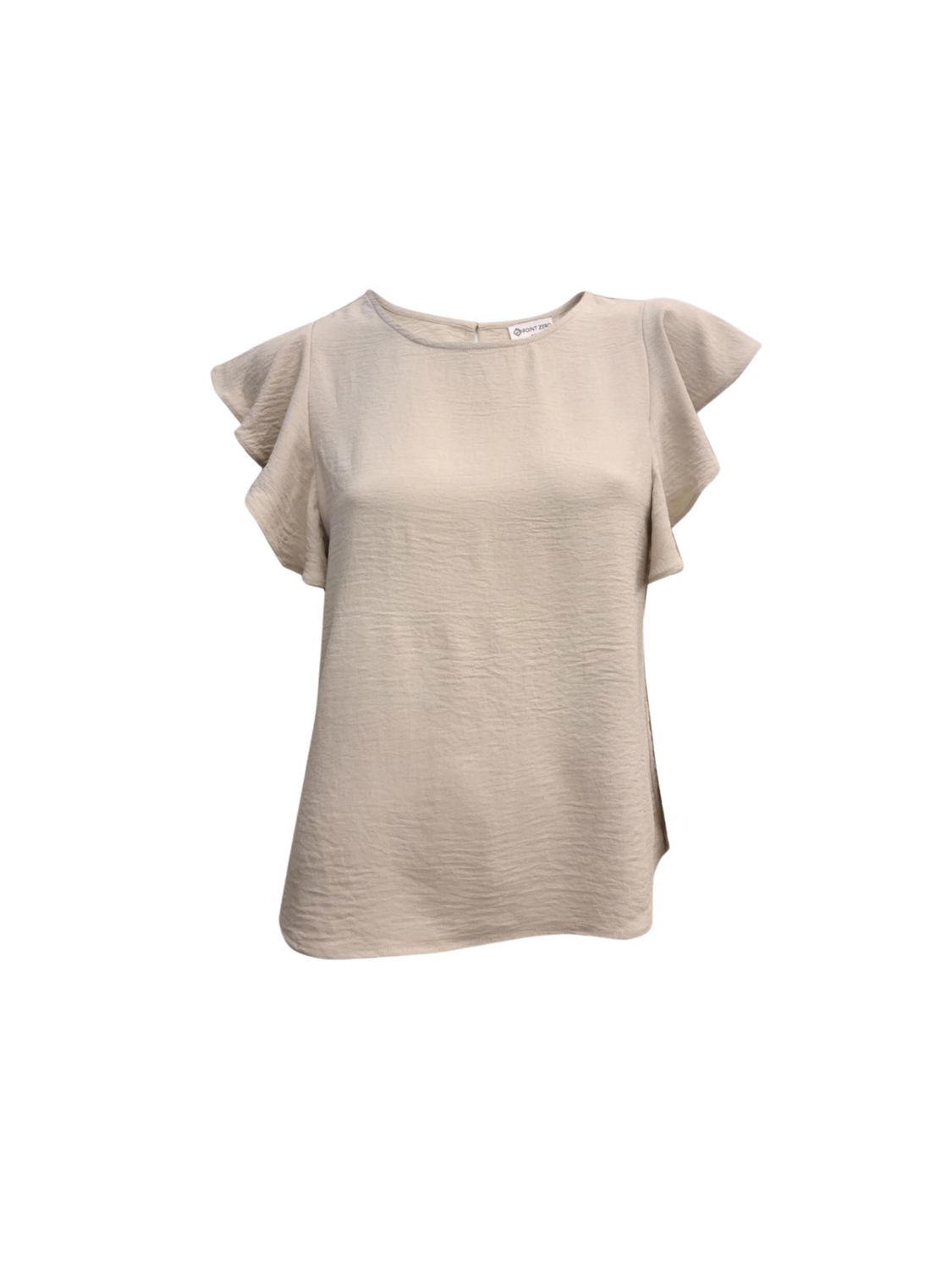 Ruffle Sleeve Blouse, Colour: Wheat, Size: Small