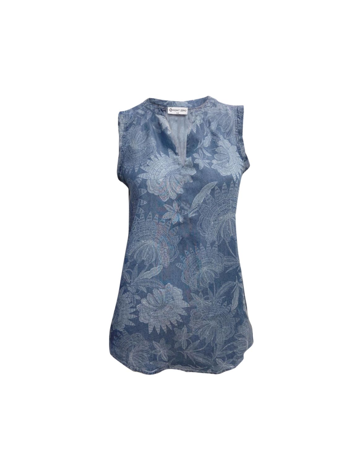 Jean Style Floral Tank Blouse