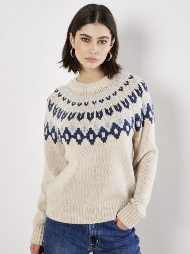 FAIRISLE CREW NECK JUMPER, Size: M