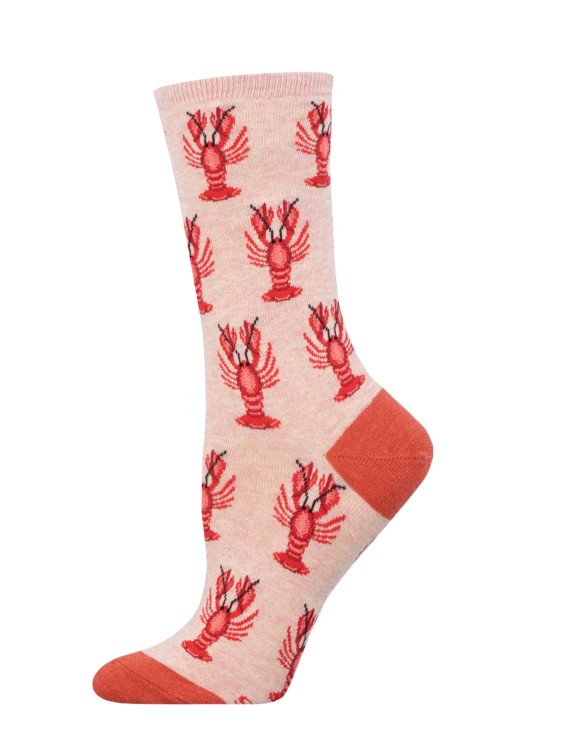Lobster Print Ladies Socks - Pink (9-10)