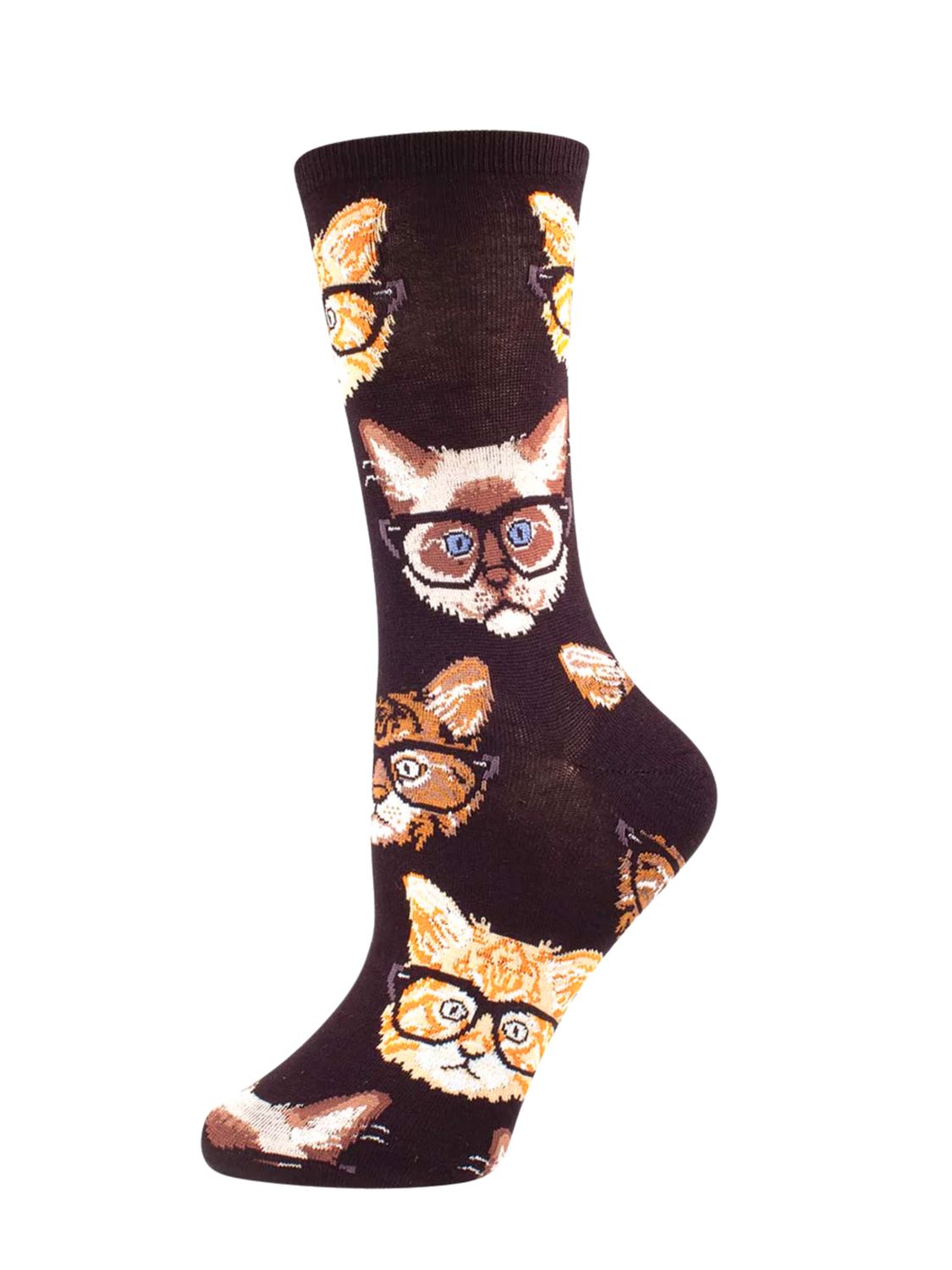 Kittenster Ladies Socks – Black &amp; Brown (9-11)