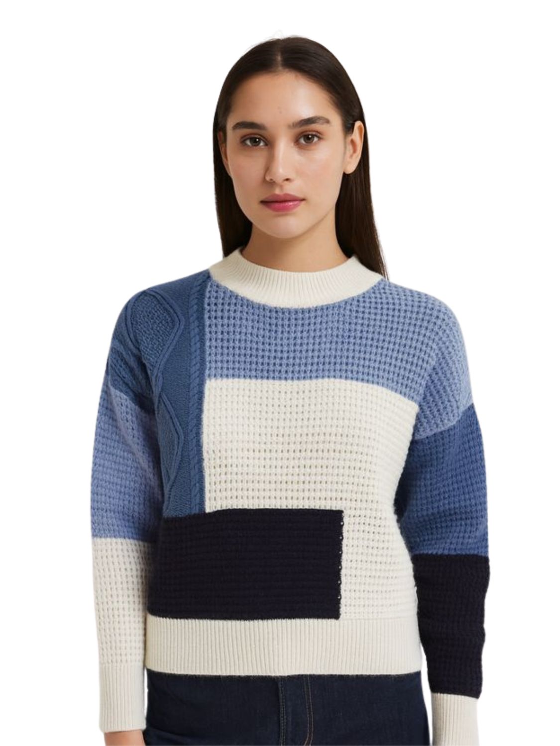 Colour Block Knit Sweater