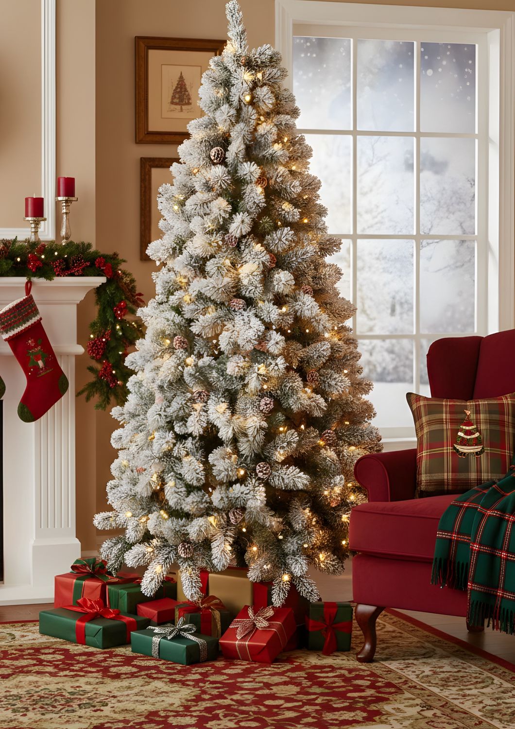 7ft Snowy Vermont Artificial Christmas Tree