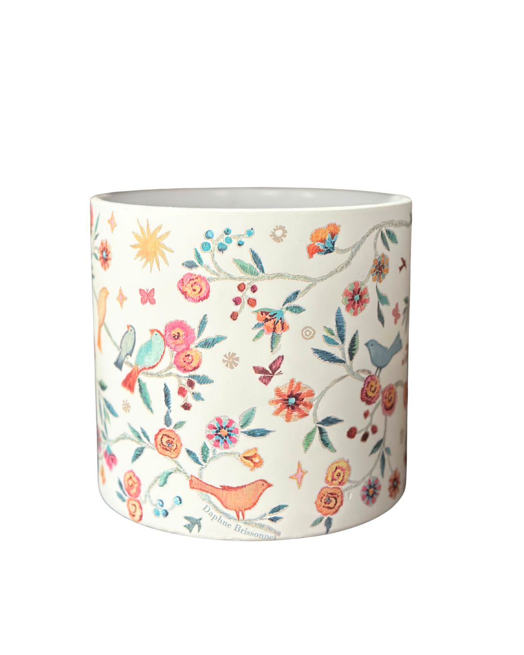 Tapestry Bird Ceramic Planter – 6.5"