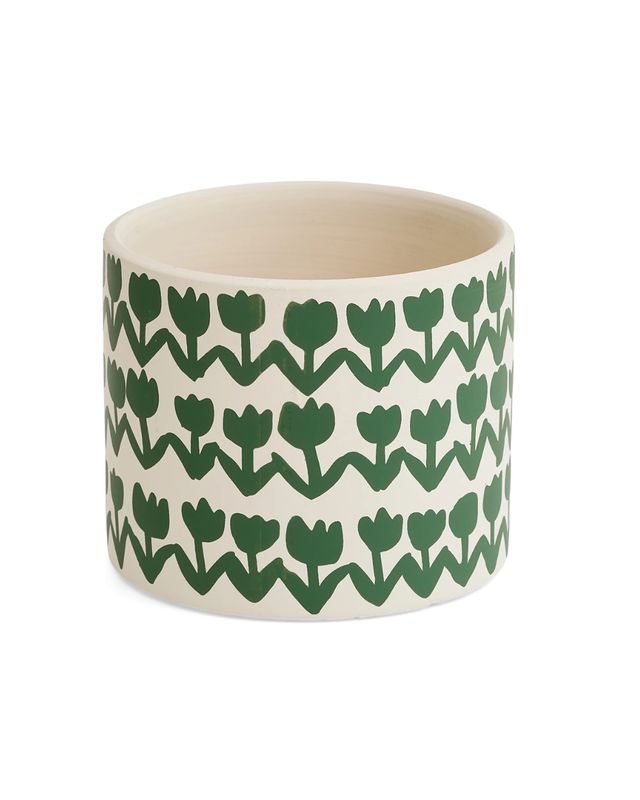 Spring Tulip Dish Planter – Cream &amp; Green, 4"