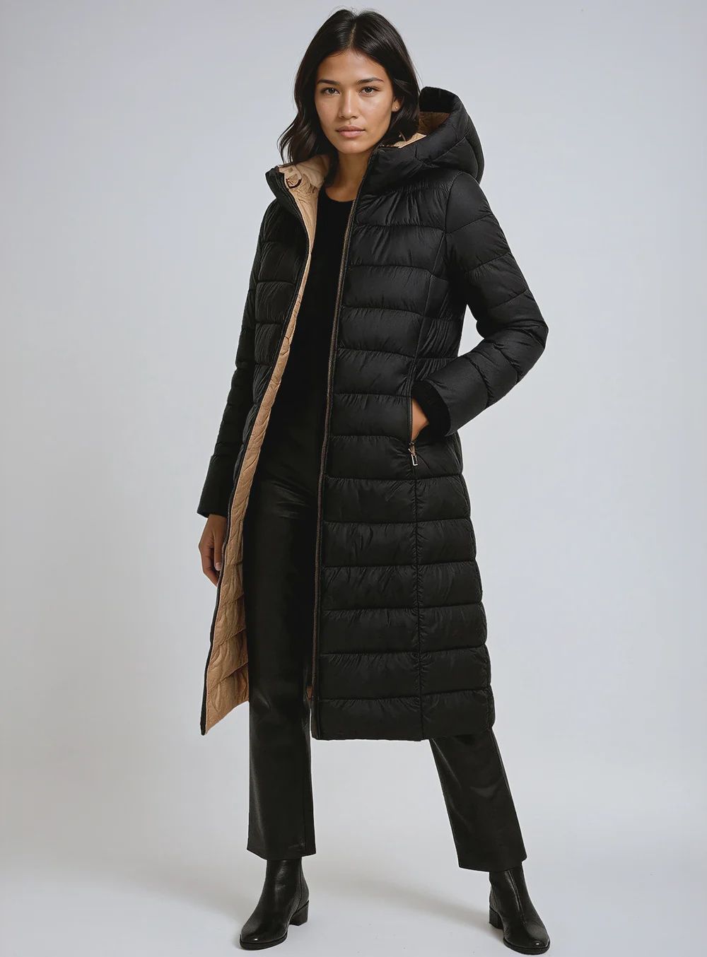 ALEXANDRA Midweight Contrast Chic Jacket, Colour: Black, Size: XS