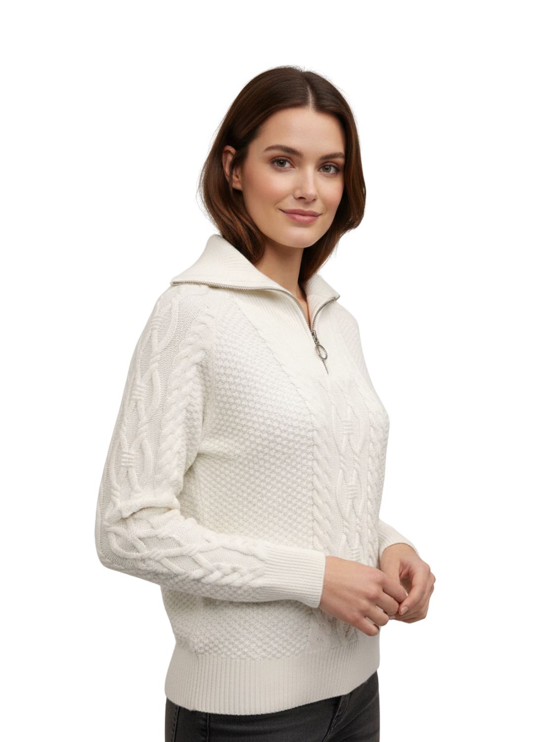 Cable Knit Quarter Zip