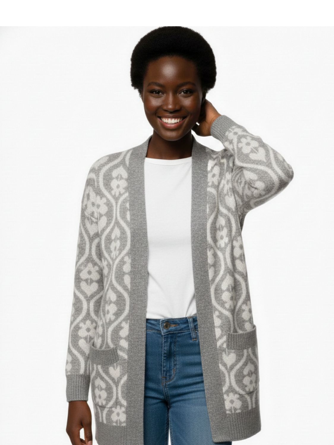 Wavy Pattern Cardigan