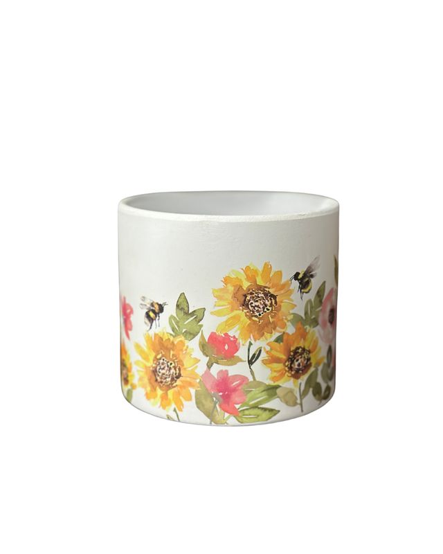 Bee &amp; Sunflower Garden Pot – 4"
