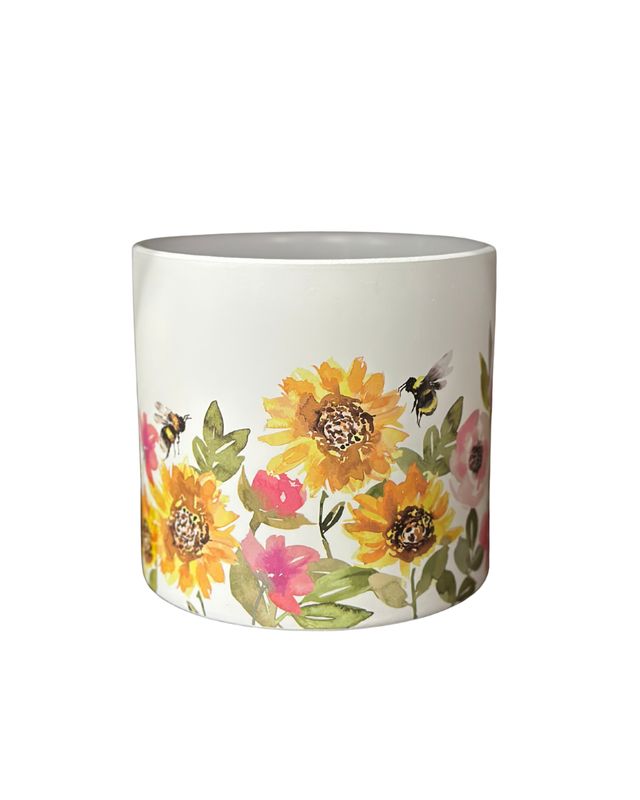 Bee &amp; Sunflower Garden Pot – 6"