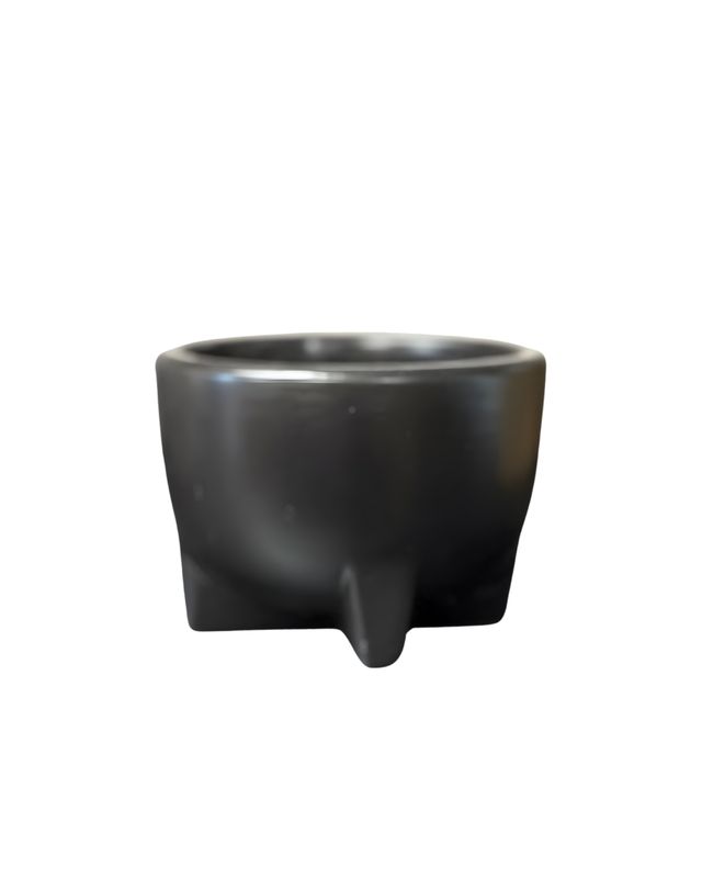 The Rubi Footed Planter – Matte Black, 3"