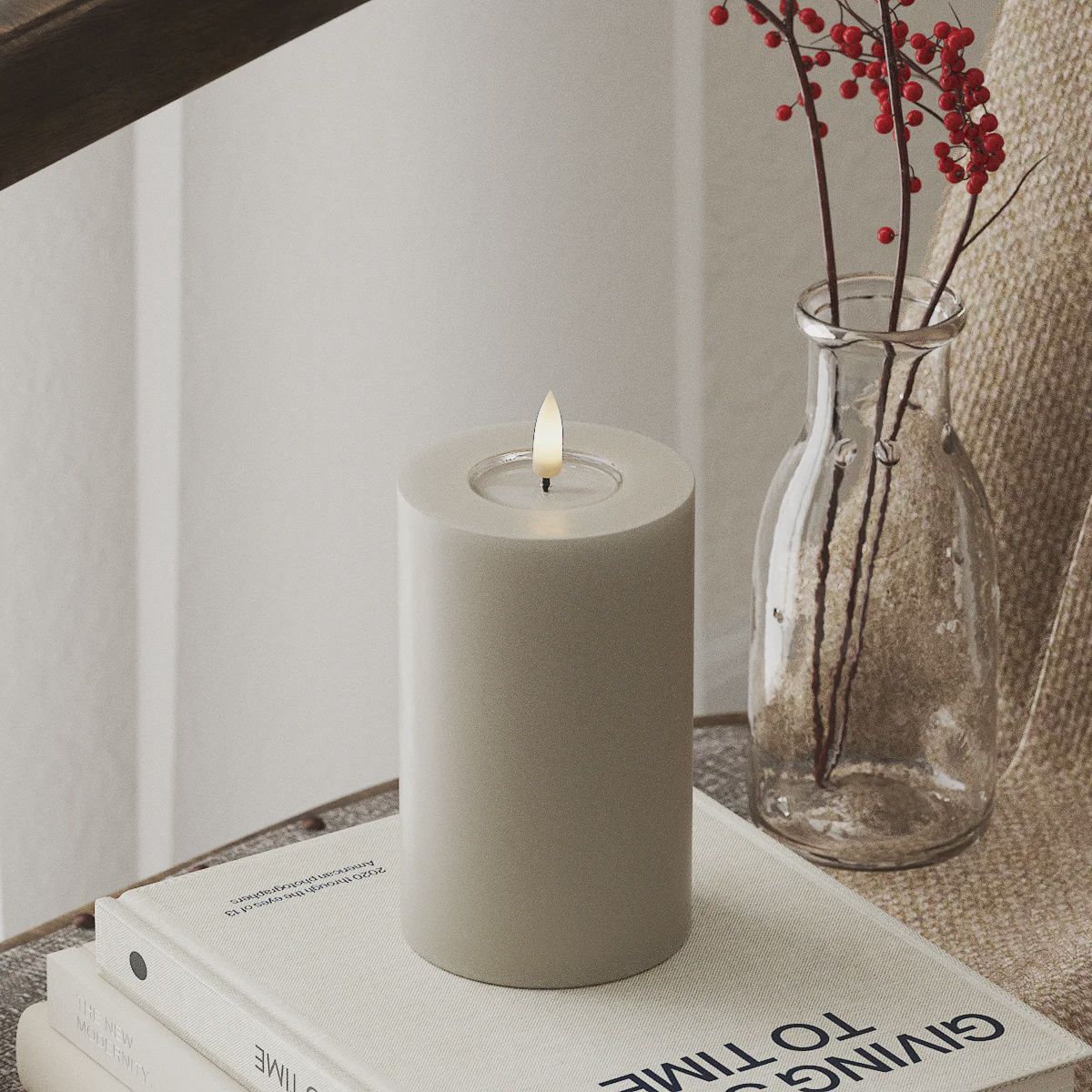 SAND LED CANDLE 7.62x12.7 CM