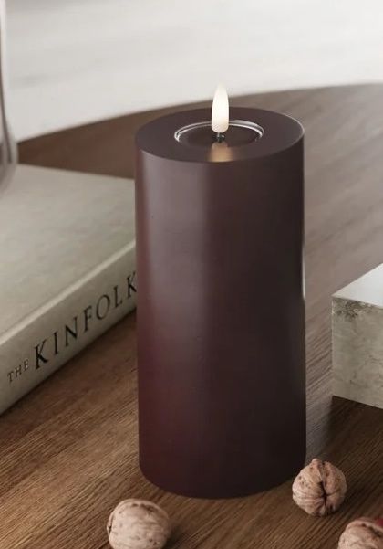 BURGUNDY LED CANDLE 7.62x15.24 CM
