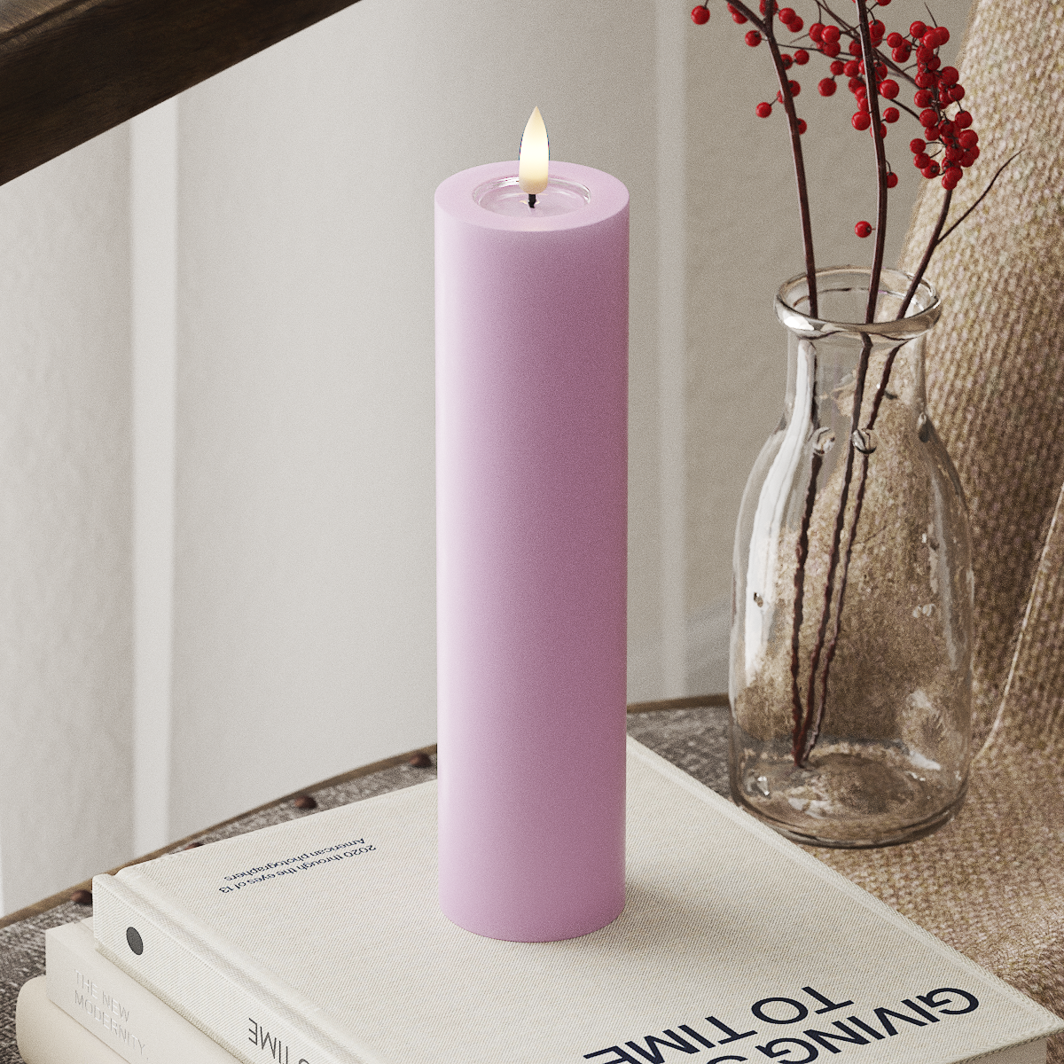 LAVENDER LED CANDLE 5.08x20.32 CM